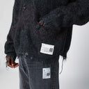 Maison Mihara Yasuhiro ciemnoszary kardigan w mieszance Mohaira