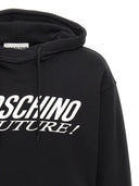 Felpa con cappuccio di stampa del logo Moschino