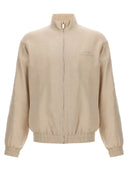 Gcds 'Linen Blend Logo Track' Sweatshirt