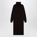 Roberto Collina Brown Cashmere Blend Turtleneck Dress