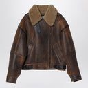 Acne Studios Brown Leather Shearling Jacket
