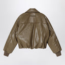 Acné Studios Caki Green Faux Leater Bomber con cremallera