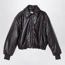 Acne Studios Brown Faux Leather Bomber Jacket
