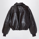 Acne Studios Brown Faux Leather Bomber Jacket