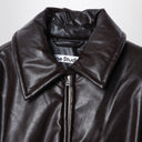 Acne Studios Brown Faux Leather Bomber Jacket