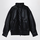 Acne Studios Black Faux Leather Bomber Jacket