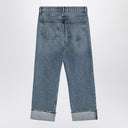 Agolde Light Blue Fran Jeans In Organic Denim With Turn Ups