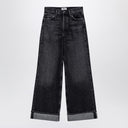 Agolde Dame Dark Grey Wide Ribbed Denim Jeans