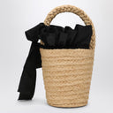 Bucket di paglia di vaniglia Patou con logo