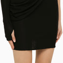 Andreādamo Black Viscose con una spalla con drappeggio