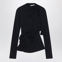 Acne Studios Black Top With Knots And Cut Out Details