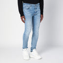 Amiri Light Blue Washed Skinny Jeans With Wear