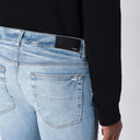 Amiri Light Blue Washed Skinny Jeans With Wear