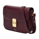 Bolso hobo pequeño Grace A.P.C. Vino Cuero