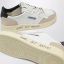 Autry Medalist Trainer In White/Black Leather And Suede