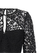 Self Portrait Top 'Black Lace Tie Neck Crop'