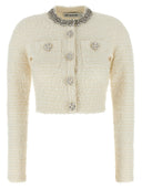 Self Portrait 'Cream Textured Knit' Cardigan