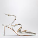 Jimmy Choo Champagne Coloured Azia 75 Pump In Glittered Leather