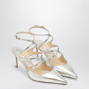 Jimmy Choo Champagne Coloured Azia 75 Pump In Glittered Leather
