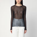 Roberto Collina Semi Transparent Black Sweater