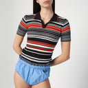 Roberto Collina Striped Polo Shirt In Cotton Blend