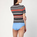 Roberto Collina Striped Polo Shirt In Cotton Blend