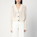 Roberto Collina Ecru Cardigan In Cotton Blend Knit