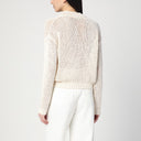 Roberto Collina Ecru Cardigan In Cotton Blend Knit