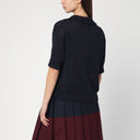 Roberto Collina Navy Blue Knitted Polo Shirt In Cotton Blend