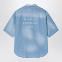 Acne Studios Blue Cotton Linen Blend Shirt