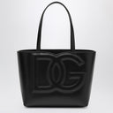 Dolce&Gabbana Dg Logo Black Leather Small Tote Bag