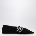 Le Monde Béryl Black Suede Ballerina Claudia