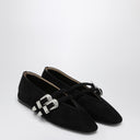 Le Monde Béryl Black Suede Ballerina Claudia