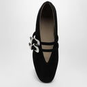 Le Monde Béryl Black Suede Ballerina Claudia