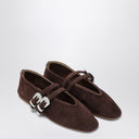 Le Monde Béryl Brown Suede Claudia Ballet Flats
