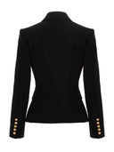 Chaqueta de blazer de pecho doble Balmain con botones del logotipo