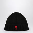 Ami Paris Ami De Couer Black Knitted Hat