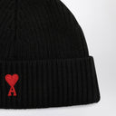 Ami Paris Ami De Couer Black Knitted Hat