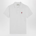 Ami Paris Ami De Coeur White Polo Shirt