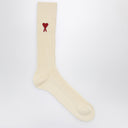 Ami paris set di tre calzini di cotone con logo