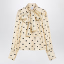 Camicetta di seta Patou pois dot con arco