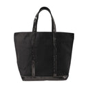 Black Canvas And Sequin Tote L + Zip