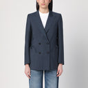 Blazé Milano Navy Blue Double Breadted Jacket في مزيج من الصوف