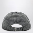 Acne Studios Washed Out Black Baseball Cap With Logo Embroidery