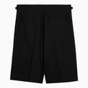 Pt Torino Black Wool Bermuda Shorts With Darts