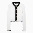 Balmain Black/White Viscose Buttoned Cardigan