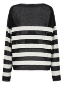 Balmain logo broderi stripet genser