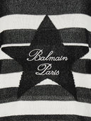 Balmain logo broderi stripet genser