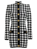 Balmain Vichy Knit Dress