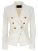 Balmain Double Breasted Denim Blazer